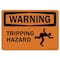 Signmission OSHA Warning Sign, Tripping Hazard, 10in X 7in Rigid Plastic, 10" W, 7" H, Landscape OS-WS-P-710-L-19724 - alternate 1